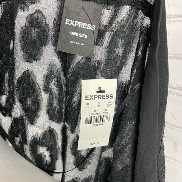 EXPRESS Black Burn Out Leopard Kimono One Size - Picture 15 of 16